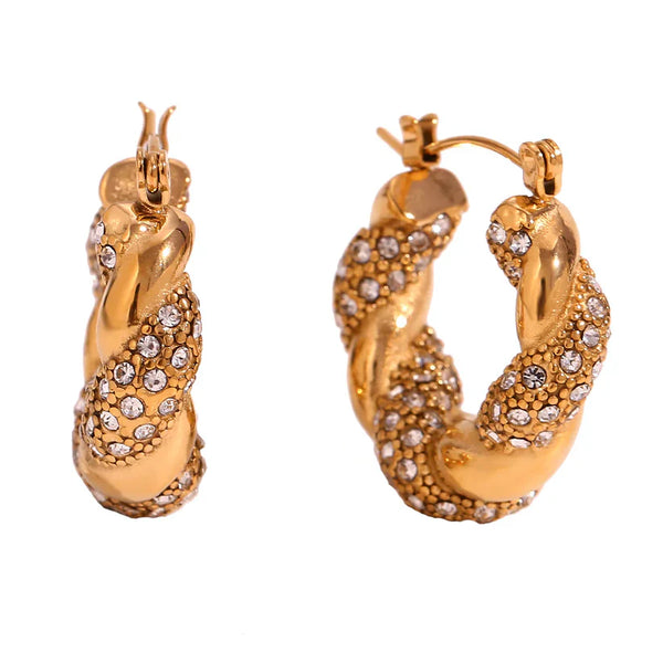 Donna Crystal Twisted Earring