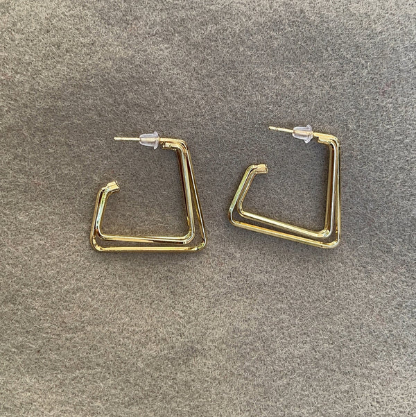 Multi Layer Square Earrings