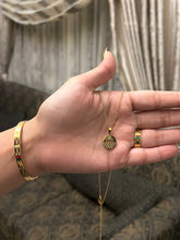 Red & Green Charm Bangle + Ring Set