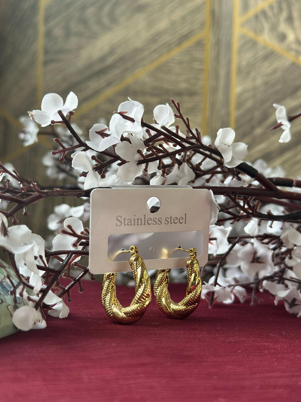 pair of golden hoop earring