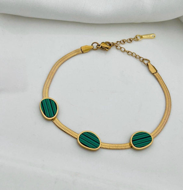 Emerald Snake Chain Bracelet