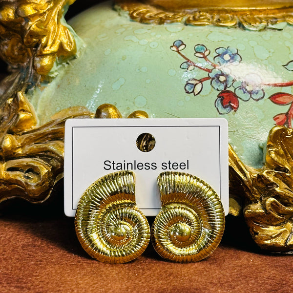 Gold Spiral Earrings